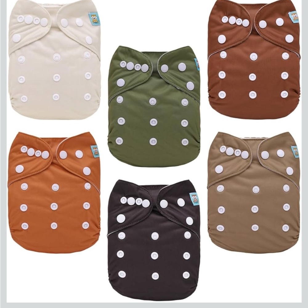 ALVABABY Baby Cloth Diaper 6 Pack w/ 12 Inserts One Size Adjustable Washable,112